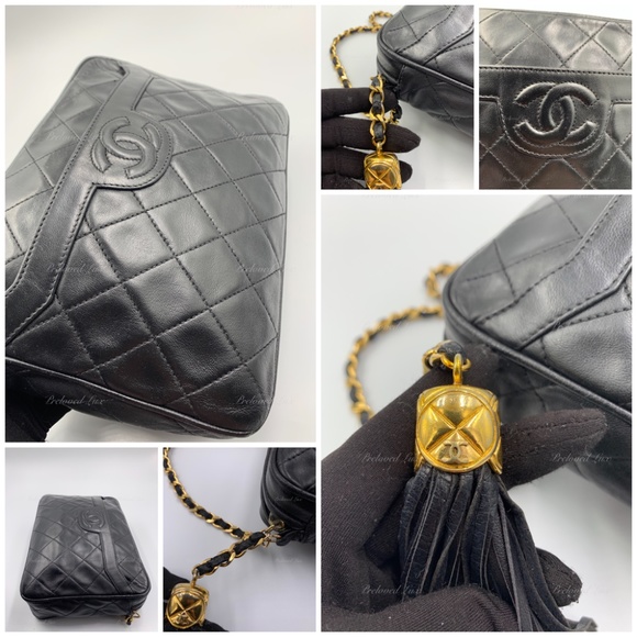 Authentic CHANEL Vintage Lambskin Small Full Flap Bag black/gold hardware - Picture 10 of 17